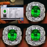 Batu permata natural green topaz plus memo
