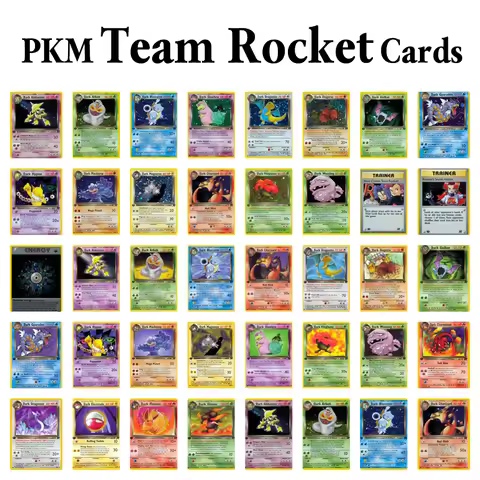 PKM Team Rocket Proxy Cards Game Rare Collection Dark Alakazam1/Dark Arbok2/Dark Blastoise3/Dark Cha