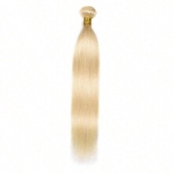 613# Light Blonde Color Straight Virgin Human Hair Weave Bundles 100% Raw Unprocessed 613 Platinum B