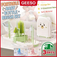 GEESO Upgraded 6 in 1 Bottle Cover Brush Bottle Cleaning Bottle Brush Travel Bottle Brush Set Multif