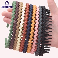 GEMEITE【Fast Delivery】Women Hair Hoop Multi-color Summer Wavy Hair Band Sweet Headwear For Face Washing