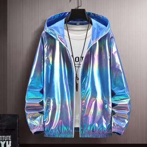 Summer Colorful Shiny Sunscreen Clothing for Men and Women Couples Thin Breathable Color Thin Jacket