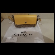 Preloved Coach Authentic Reversible Crossbody Bag (Yellow/Brown)