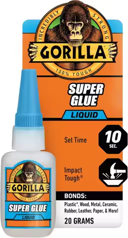 Gorilla Super Glue, Clear Glue, 20 Gram (Pack of 1) - All Purpose and Fast Setting for Projects and 