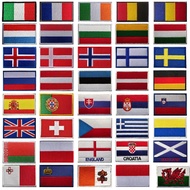 8x5cm European Countries Flag Patch Embroidery Patches Slovakia Switzerland France Belgium Greece Ne
