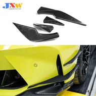 Dry Carbon Fiber Front Bumper Canards Splitters Spoiler Bodykit Side Fin Flaps For BMW G80 M3 G82 G8