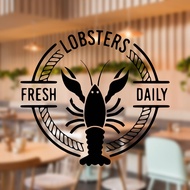Fresh Daily Lobster Cafe Restaurant Business Vinyl Cutting Sticker