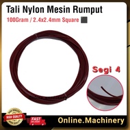 Tali mesin rumput nylon trimmer square 4segi 2.4mm tali potong rumput