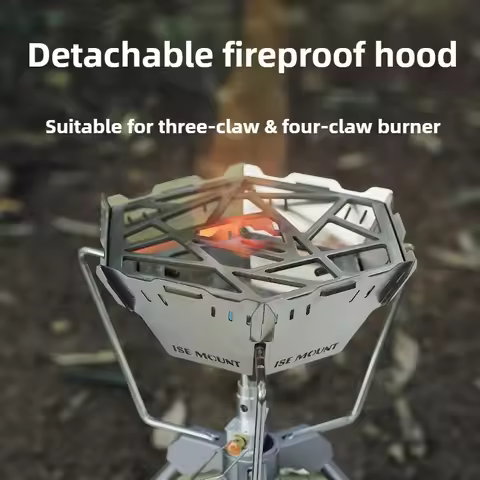 ISE MOUNT Outdoor card windshield Stainless steel fire energy-saving cover Removable windshield Camp