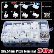 CHAMPIONO 230Pcs Pin Connector, XH2.54 Male And Female 2.54mm Pitch Terminal,  4 Value 2p 3p 4p 5pin
