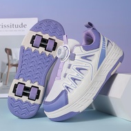 Youth Roller Shoes New Knob Four Wheel Roller Skating Pulley Shoes Non Luminous Outdoor Sports Wheel