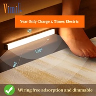 Vimite ไฟเซนเซอร์คน Body Motion Sensor Light ไฟกลางคืน USB โคมไฟชาร์จได้ Magnetic Kitchen ไฟตู้เสื้อผ้า Touch Dimming Reading Study โคมไฟตั้งโต๊ะ for Room Bedroom Bathroom Outdoor Emergency Light