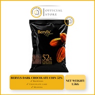 BERYLS DARK CHOCOLATE COIN 52% / BROWNIES DARK CHOCOLATE COIN/ CHOCOLATE GANACHE 1.5KG
