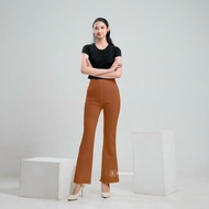 ELOWEN.CO - Flare Pants | Highwaist Flare Pants | Pants Highwaist CutbrayWanita