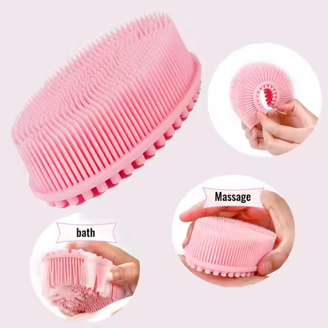 3pcs silicone body scrubbers, body bath brush x1, facial scrubber x1, nose blackhead remover x1, for
