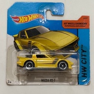 Hot Wheels Mazda RX-7 HW City Yellow JDM RX7 Short Card