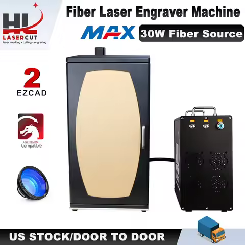 30W Fiber Laser Marking Machine Engraving Protective cover EzCad 2 Steel Brass