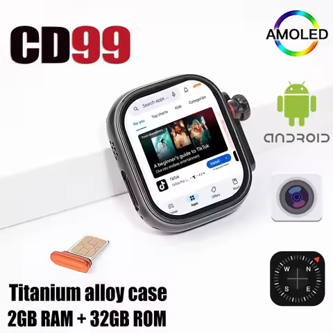 Original CD99 S16 Smart Watch 800W Rotating Camera AMOLED Screen GPS WIFI Support 4G SIM Card 128GB 