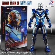 Versi Baru Action Figure Superhero Avengers Robot Ironman Mark 30 Blue Steel Iron Man Biru Silver