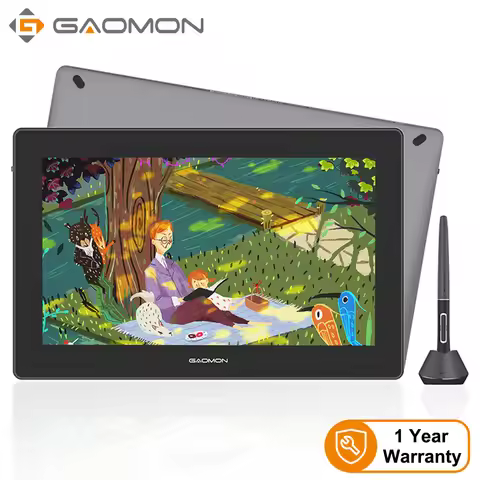 GAOMON PD1621 Graphics Tablet Monitor 15.6 Inch Drawing Display 4K IPS Touch Screen With Leather Sta