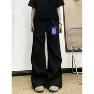 straight cut pants short pants women bootcut pants Maxme Clean Fit Pleated Casual Loose Pants