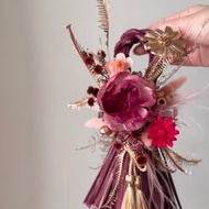 注連繩 桃金紅色 新年掛飾 過年掛飾 新年佈置 新年花禮 祈福掛飾