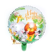 6pcs !!! Jungle Happy Birthday Foil Balloon Round Safari Animal Balloon Party balloon