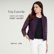 Guy Laroche womans jacket Luxury Lace light jacket แจ๊คเก็ตผู้หญิง คอกลม แขนสามส่วน สีม่วง GAFHWI