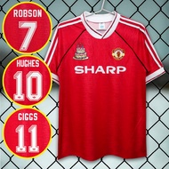 Manchester United home retro football shirt, 1991-92 fan grade, Asian size S-2XL Football Jersey Men