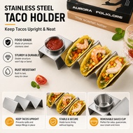 Stainless Steel Taco Holder Rack Tortilla Serving Stand Kitchen Taco Tray