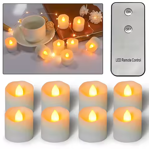 D2 12PCS Flickering Remote Control Electric Flameless Candle Light Lamp Battery Powered Bicicleta Fa