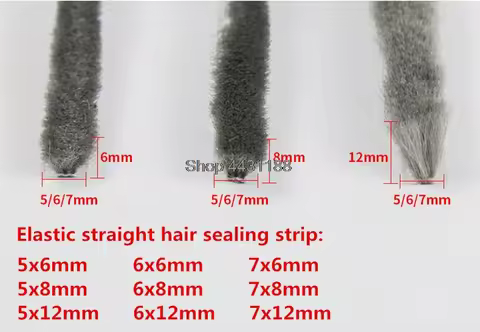W=5/6/7mm,H=6/8/12mm 10M/lot Elastic straight hair sealing strip Door Window Groove Nylon Pile Brush