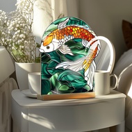 [Ready Stock] BTU467 Carp Acrylic Ornaments Imitation Glass Texture Table Flower Desktop Decoration 