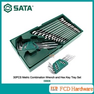 SATA 09906 30PCS Metric Combination Wrench and Hex Key Tray Set