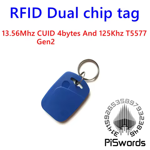13.56Mhz S50 1K 4 Bytes Gen2 CUID And RFID 125 KHz T5577 Dual Chip NFC Fob Keychain Tag Keytag