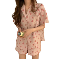 Terno Sleep Wear Korean Pajama Set Shorts Sleepwear Night Lounge Wear For Women