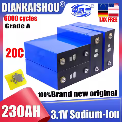 New original 3.1V 230Ah Sodium Ion Battery Grade A 2.9V 20C discharge DIY 12V 24V 48V RV EV solar in