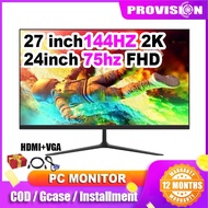 Provision Curved Monitor 27inch  144hz 2K  Gaming Display 24inch 75HZ Monitor Computer For G