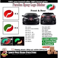 REFLECTOR PERODUA LOGO 2PCS PERODUA STICKER EMBLEM FRONT & REAR Myvi Bezza Axia Alza Viva Steering L
