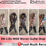 RM 2.5in WIDE Acoustic Electric Bass Graphic Cotton Linen Guitar Strap Guitar Belt Akustik Elektrik Bass Gitar Kapok