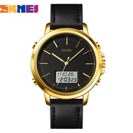 SKMEI Top Brand Men Minimalism Sports Watches Fashion Vintage Leather Strap Electronic Men's Watch Clock Digital Wristwatch 1652
