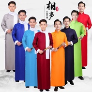 成人相声大褂服装快板服民国长衫五四青年学生装男士长袍中式马褂Adult crosstalk gown clothing Allegro gown Republic of China gown3e5x9