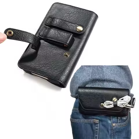 Phone Case For ASUS ROG Phone 9 FE 8 Pro Card Slot Belt Waist Bag Leather Phone Pouch Rog Phone 9 Pr