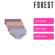 Forest Seluar Dalam Perempuan | (4 Pcs) Forest Ladies Bamboo Spandex Midi Penties Underwear Assorted