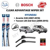 BOSCH Clear Advantage U Hook Wiper Set Hyundai Tucson LM 2nd Gen (2009-2015) / Avante X20 (2007-2010