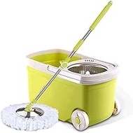 Spin Mop Bucket Stainless Steel Deluxe Spinning Mop Bucket Floor Cleaning with Microfiber Decoration