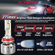 AI LED headlight lampu bulbs 2pcs custom color 170W 7000LM H4 H1 H7 H11 9005 9006 9012