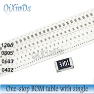 100PCS 0805 Chip resistor 5% 0.1R 0.3R 0.5R 0.62R 1R 3.3R 10R 12R 33R 680R 5.1K 10K 51K 82K 100K 240
