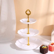 Set Of 1 Pieces 3 Tier Dessert Stand Fruit Plate Cupcake Plastic White Cup Cakes Desserts Fruits Can