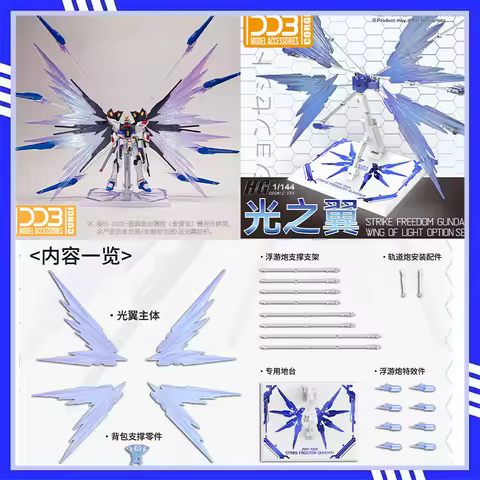 BANDAI DDB HGCE 1/144 Strike Freedom Wing of Light Option Set Parts for Assembly Model Building Tool